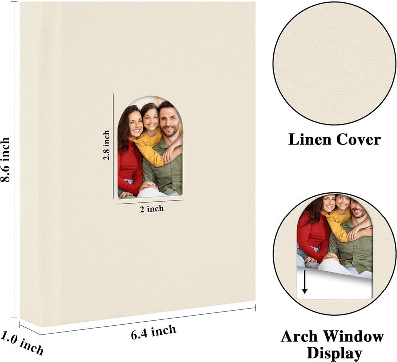 Remowith Premium Small Photo Album 4x6 with 20 Pockets, Linen Cover Memory Book with Writing Space Ideal for Wedding Photo Albums, Baby Books, and Travel Journals, Beige - Image 2